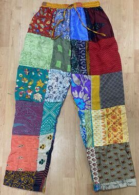 Hippie Patchwork  Boho Beach Elastic Waist Women’s XL Festival Pants